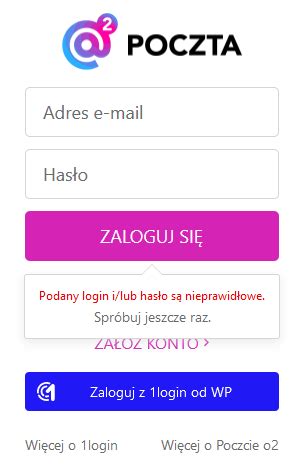 o2.pl poczta login|Komunikaty logowania